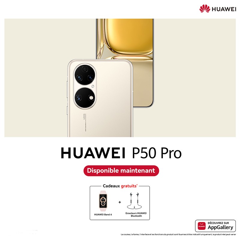 Huawei P50 Pro + Band 6 + Freelace - MTS Plus Tunisie