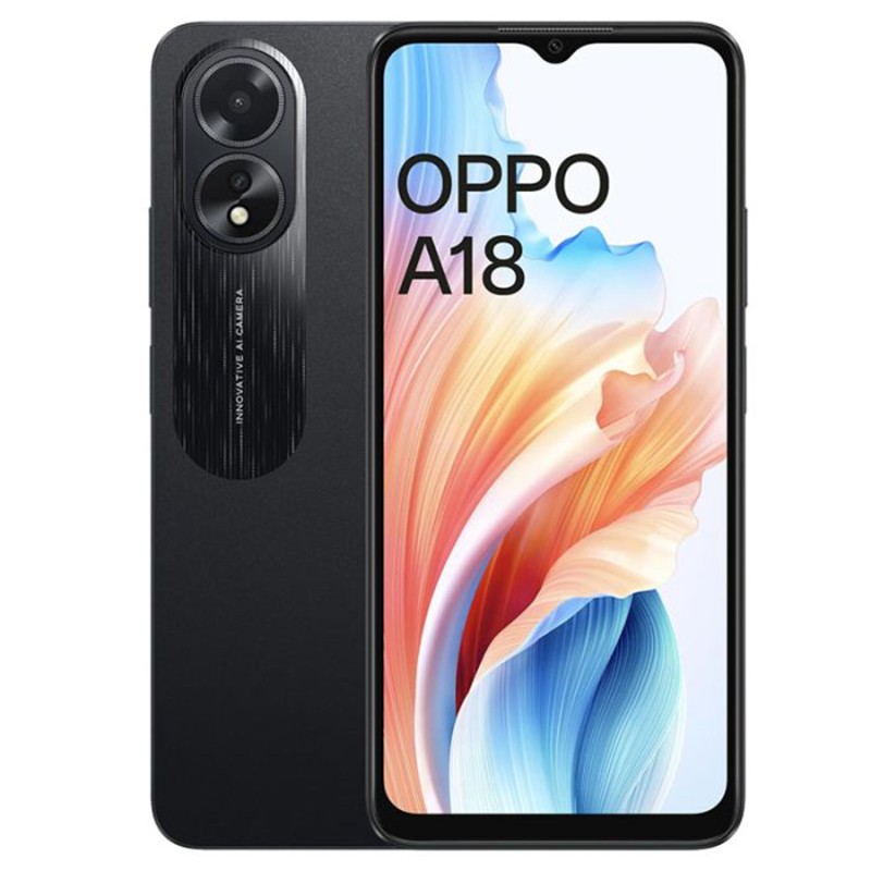 OPPO A18 (4/128) - Couleur noir disponible chez MTS Plus Tunisie