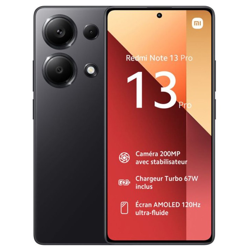 Xiaomi Redmi Note 13 Pro (8Go/256Go) - Couleur noir disponible chez MTS Plus