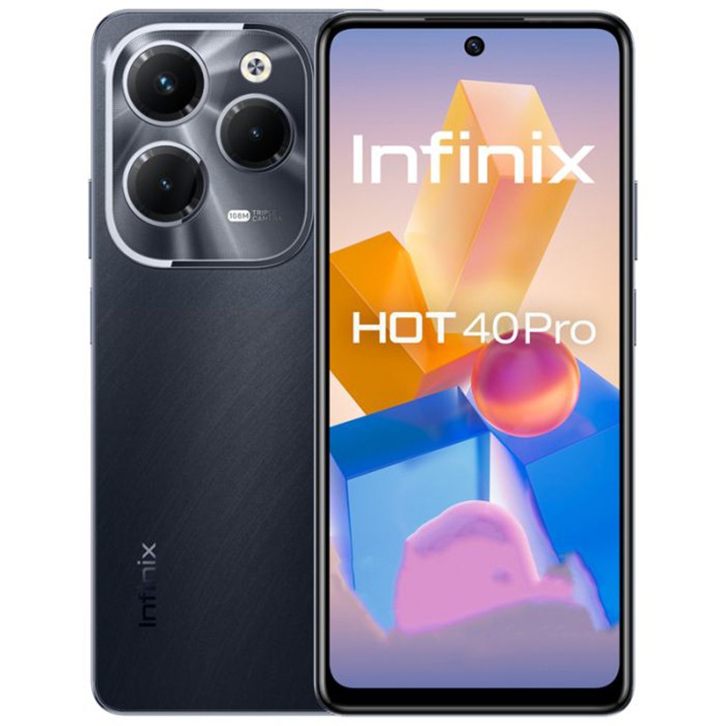 Infinix Hot 40 Pro -- couleur noir disponible chez MTS Plus Tunisie