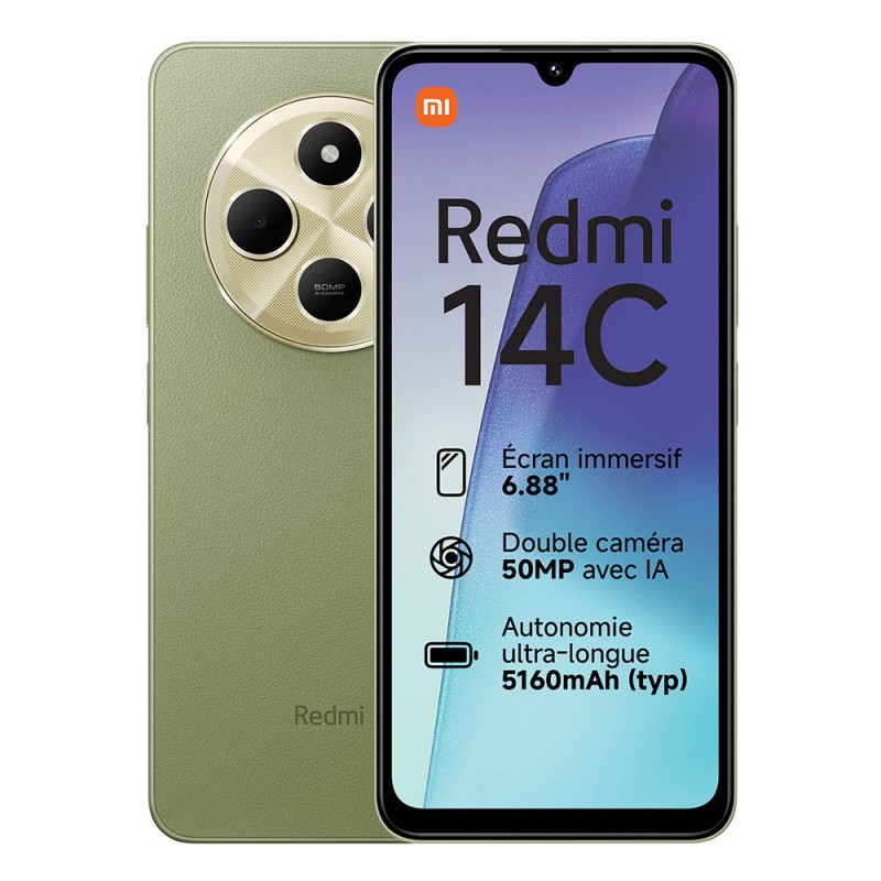 Xiaomi Redmi 14C (6Go/128Go) - Couleur vert disponible chez MTS Plus Tunisie