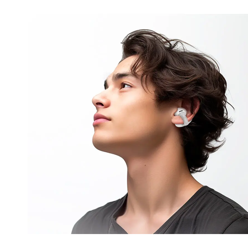 Écouteurs sans fil Bluetooth Hoco EW57 à clip d'oreille-White est disponible chez MTS PLUS Tunisie.