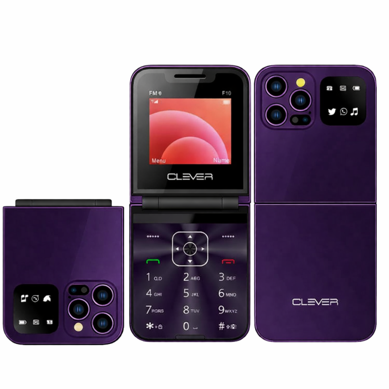 Téléphone portable Clever F10 violet  est disponible chez MTS PLUS Tunisie.
